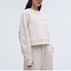 Lululemon Scuba Oversized Pullover *Wordmark Bone M/L